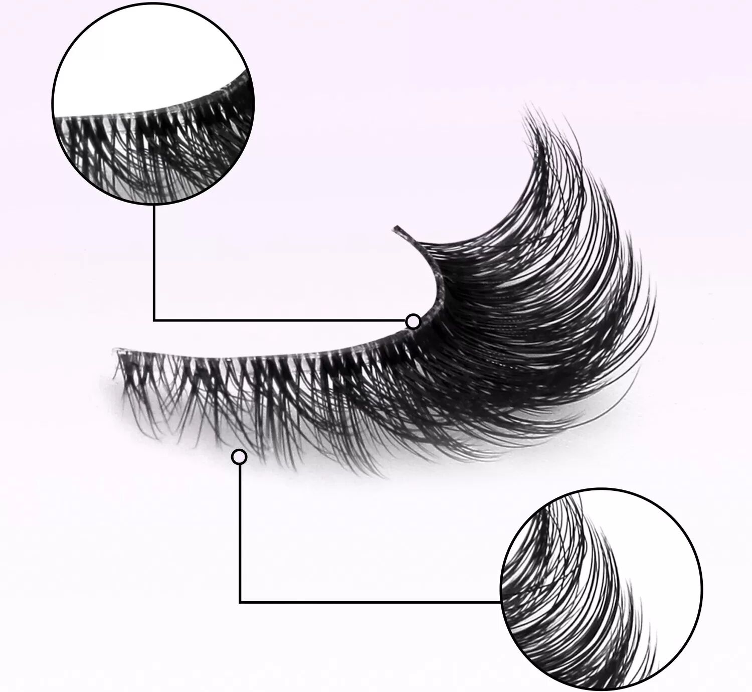 INF 10 Paar 3D-Wimpern im Cat-Eye-Stil