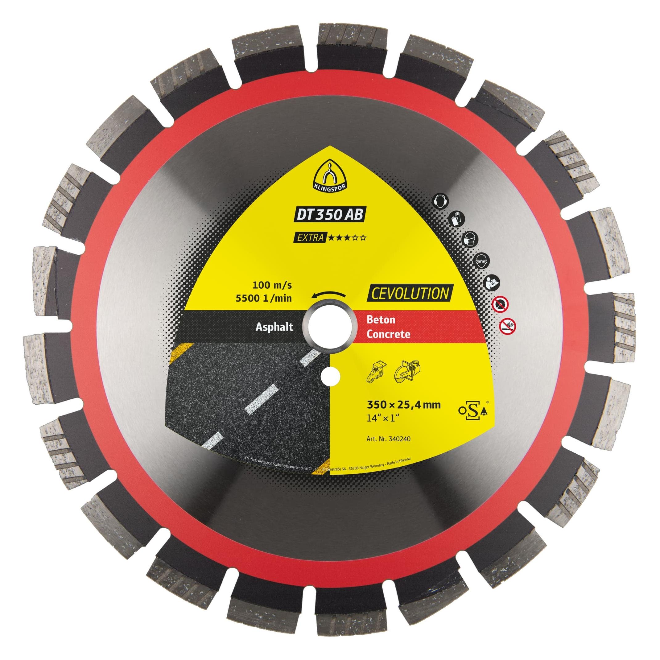 Klingspor DT 350 AB Extra CEVOLUTION - Diamanttrennscheibe 350 x 20 mm (K340236)