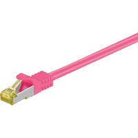 Patchkabel RJ-45 SFTP, mit Cat 7 Rohkabel pink, 2 Meter, 500 MHz