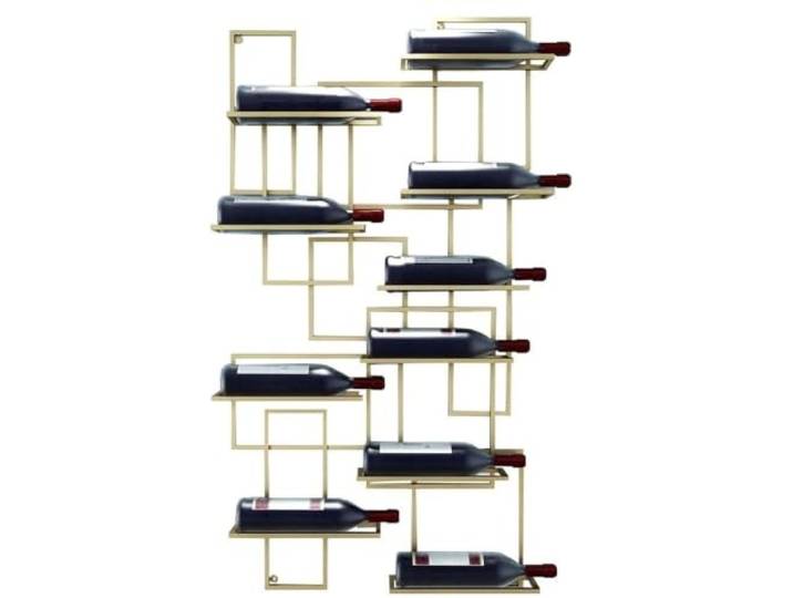 Failjierue Wandmontiertes Weinregal zur Aufbewahrung von 10 Flaschen Weinflaschenhalter aus Metall und Eisen für Bar, Zuhause, Weinkeller, Esszimmer, Heimdekoration(Gold)