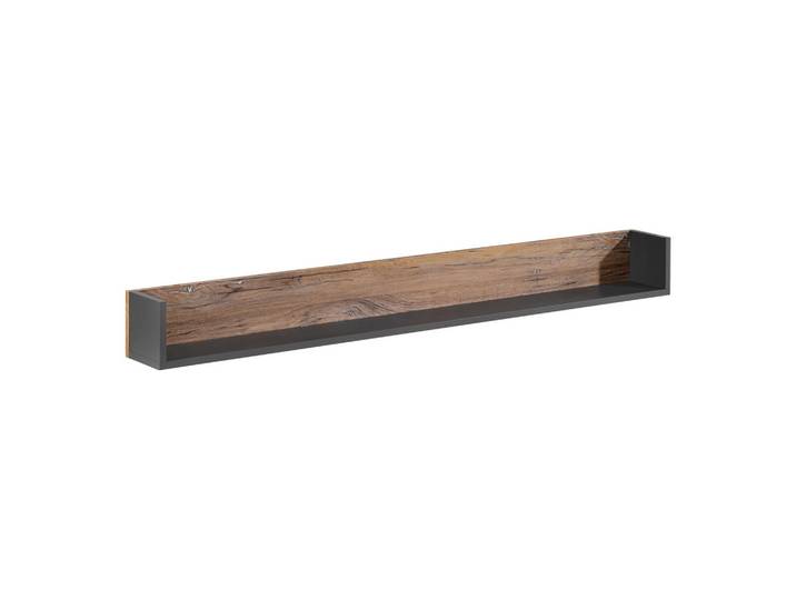 Komodee Wandregal Orvieto Pol, Eiche, Anthrazit, Eichefarben, Anthrazit, Rechteckig, 149.9x15x40 cm, Wohnzimmer, Regale, Wandregale