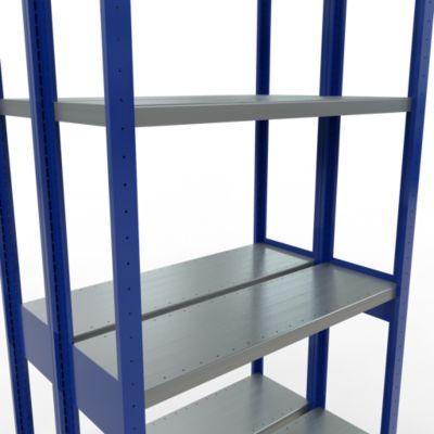 SCHULTE Lagertechnik - Doppel-Grundregal Stecksystem MULTIPlus250 - 3000x1000x(2x300) mm, 14 Böden, verzinkt