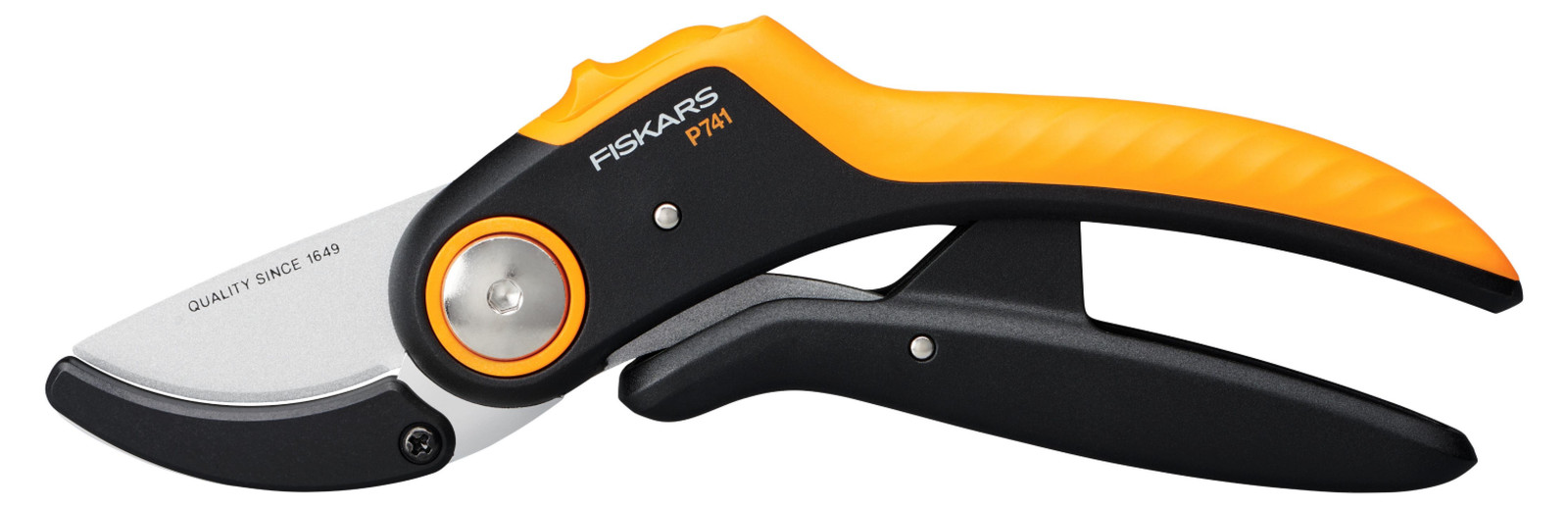 Fiskars PowerLever Plus Amboss-snoeischaar P741 zwart/oranje