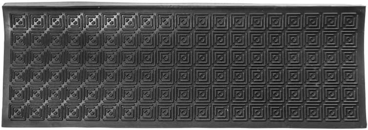 Zwarte rubberen antislip trapmatten voor trapveiligheid, 25 x 89 cm