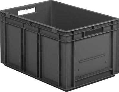 Euro-Maß-Behälter Serie EF 6320, Inhalt 63,7 l, Durchfassgriff, eisengrau