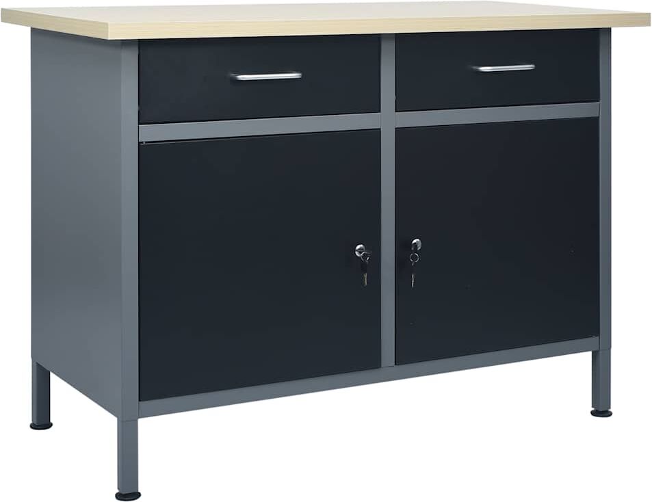 vidaXL Établi Noir 120x60x85 cm Acier