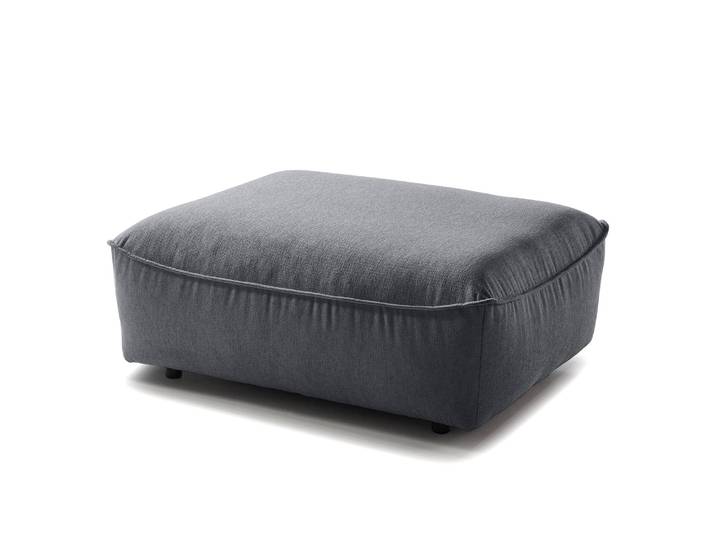 Repose-pieds capitonné 103 x 42 x 90cm Gris/Gris minéral Tissu Saia: Gris minéral
