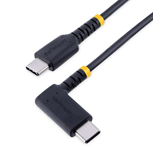 StarTech USB-C naar USB-C Robuuste Haakse Kabel, 60W (3A) PD, 1m, Zwart