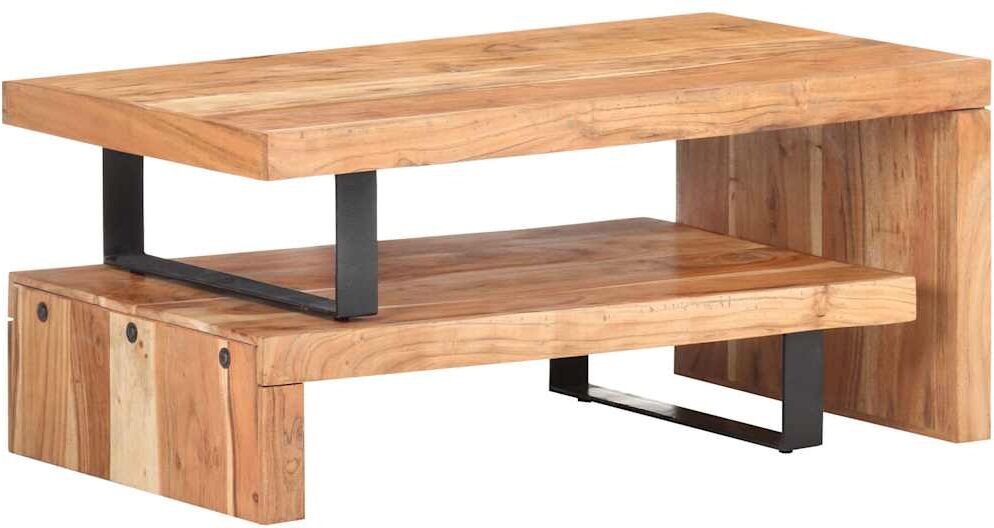 vidaXL Ensemble de 2 tables basses Bois d'acacia massif