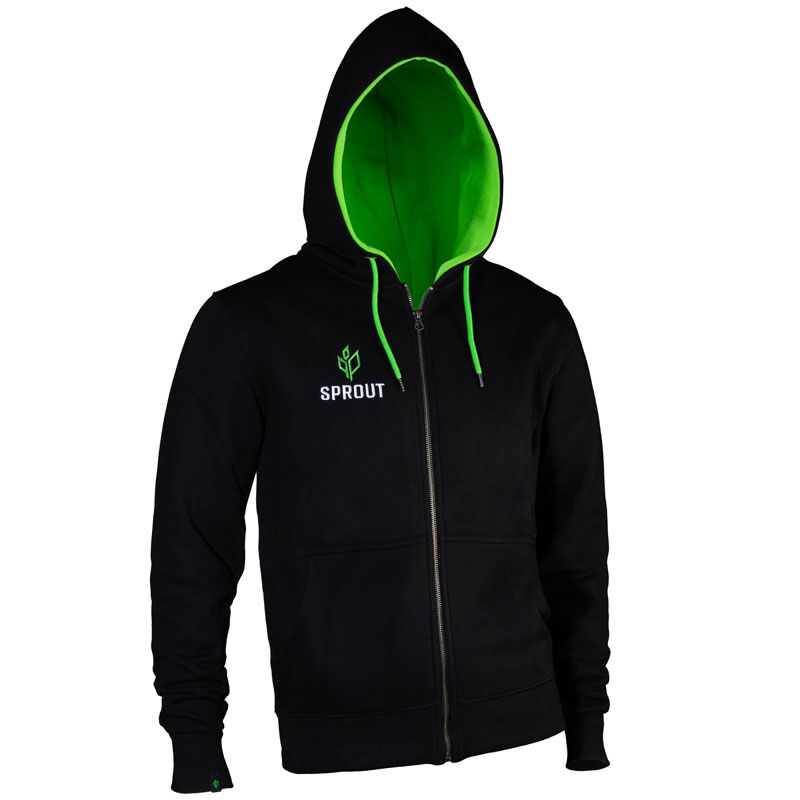 GamersWear SPROUT Basic Kapuzenjacke - Größe M, schwarz/grün