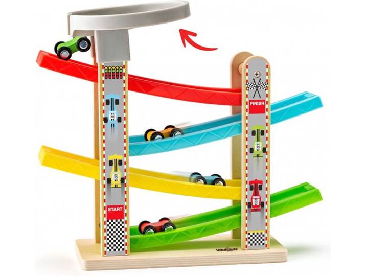 Woody Woody Autobaan 90841 - Autobaan - Kleurrijke banen en autootjes - Meerkleurig