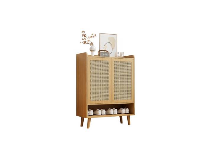 ®TONLRGY Meuble à chaussures en rotin naturel idéal pour une entrée. Dimensions : largeur 80 cm hauteur 105 cm profondeur 35 cm.