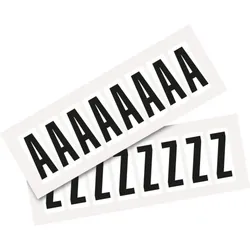 Aufkleber I Kombipackung Buchstabe A-Z, weiß/schwarz, Folie, SH 50mm, 22x57mm, 8 je Buchst./PAK