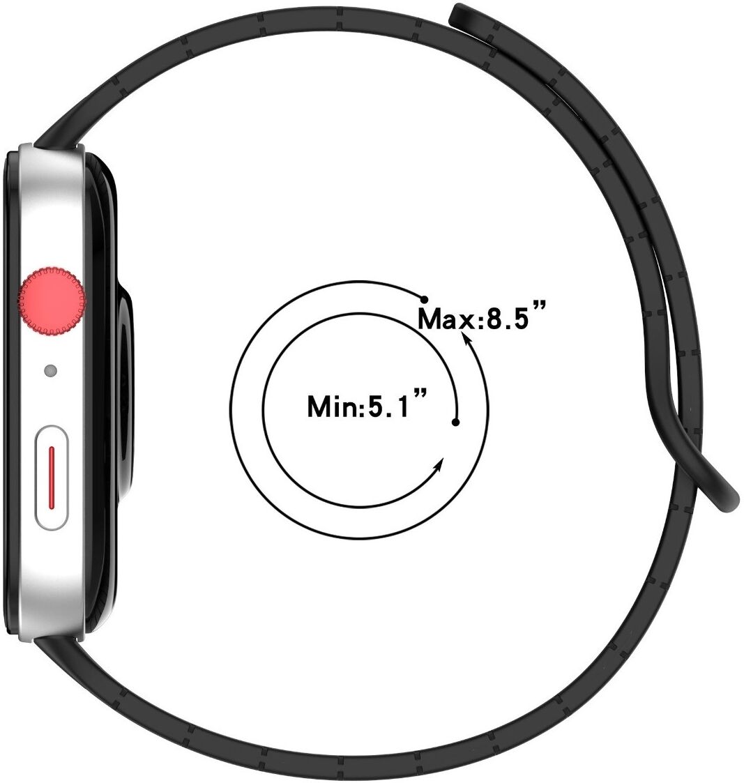 INF Silikon-Magnetarmband kompatibel mit Huawei Watch FIT3/4/4 Pro – weich, magnetischer Verschluss, verstellbar, mehrere Farben Schwarz