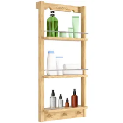 CASARIA® Duschregal hängend Holz mit 3 Ablagen