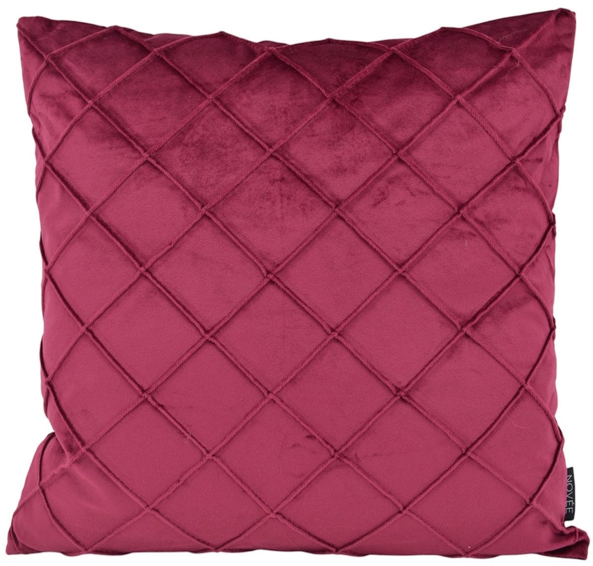 NOVÉE Sierkussen Velvet Cross Wijnrood Polyester