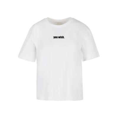 T-Shirt MISS TEE "Miss Tee You Wish Tee", Damen, Gr. S, weiß, 100% Baumwolle, bedruckt, oversize, Rundhals, Shirts T-Shirt
