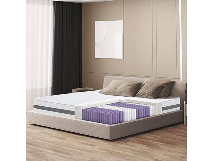 The White Stone Taschenfederkern und Schaumstoffmatratze 140 x 200 Höhe 20cm Mittelsteif, selbstformend, orthopädisch Hypoallergenes und atmungsaktives Futter Hergestellt in Italien