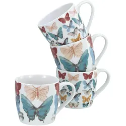 4x CreaTable, Tasse, Becher Schmetterling 320 sort (320 ml, 4x)
