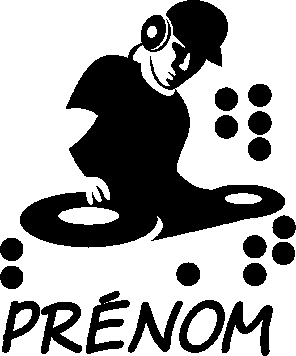 Ambiance-sticker Sticker prénom personnalisable DJ