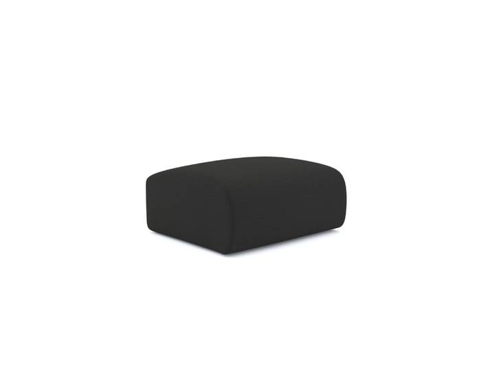 Pouf en tissu bouclette anthracite foncé