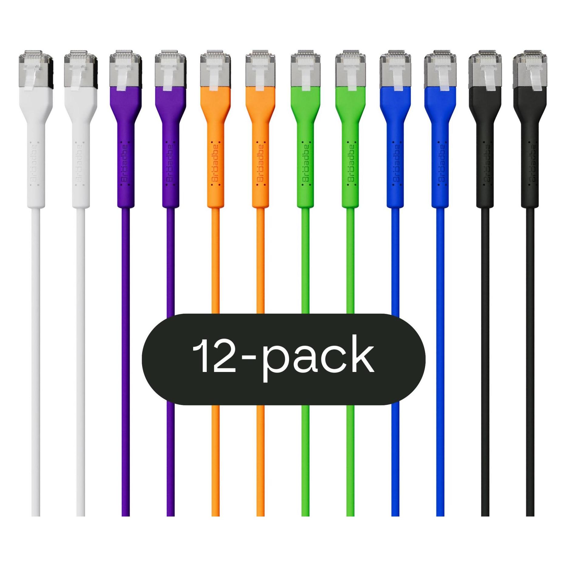 Broadbe Slim Patch Cable 10G Multicolor 3m 12-pack Cable-Patch-Cat6A-MX-3M-Slim-12 (CAT6a, 3 m) (Cable-Patch-Cat6A-MX-3M-Slim-12)