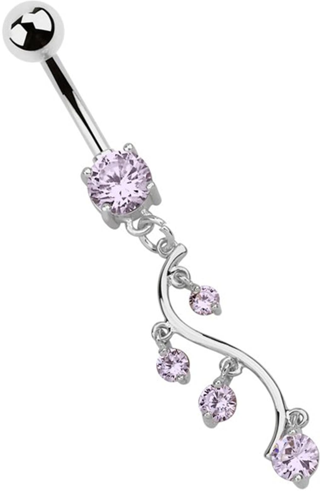 Bauchnabelpiercing ADELIA´S "Piercing  Bauchnabelpiercing", lila, Piercings, Kinder, Chirurgiestahl, Bauchnabelpiercing