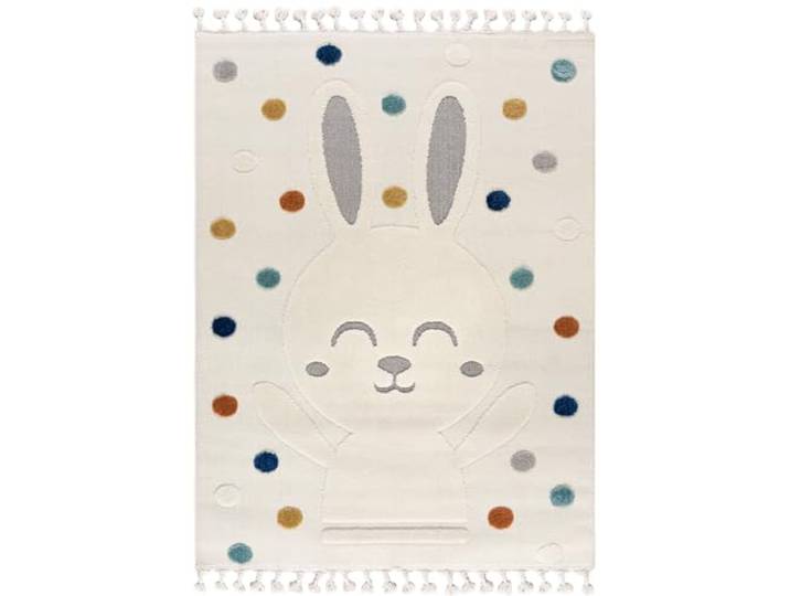 Mazovia Spielteppich Kinderzimmer 140x200cm Creme Hase Pflegeleicht Elegant Kinderteppich Mädchen/Jungen Beige Allergikerfreundlich Tierfreundlich Fußbodenheizungsgeeignet Reinigungsmittelbeständig