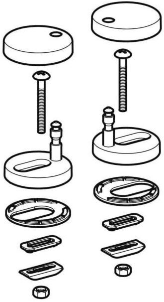 Geberit Renova Fixierbolzen-Set 244177001 QuickRelease, Entriegelung zentral, für WC-Sitz