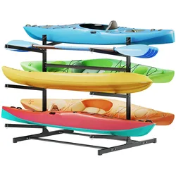 VEVOR Freistehendes Kajak-Aufbewahrungsregal für 6 Kajaks/Kanus/Surfbretter/Paddleboards, Kajakständer für den Außen- und Innenbereich, Robuster Einstellbarer Kajakhalter 180 kg Aufbewahrungsständer