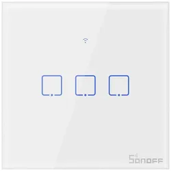 Sonoff T0EU3C-TX Smart Wall Switch, 3-Kanal Wand-Schaltaktor, weiß, ohne Rahmen, WiFi