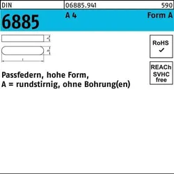 Passfeder DIN 6885 FormA rundstirnig/o.Bohrung A 5x 5x 10 A 4 100 Stück