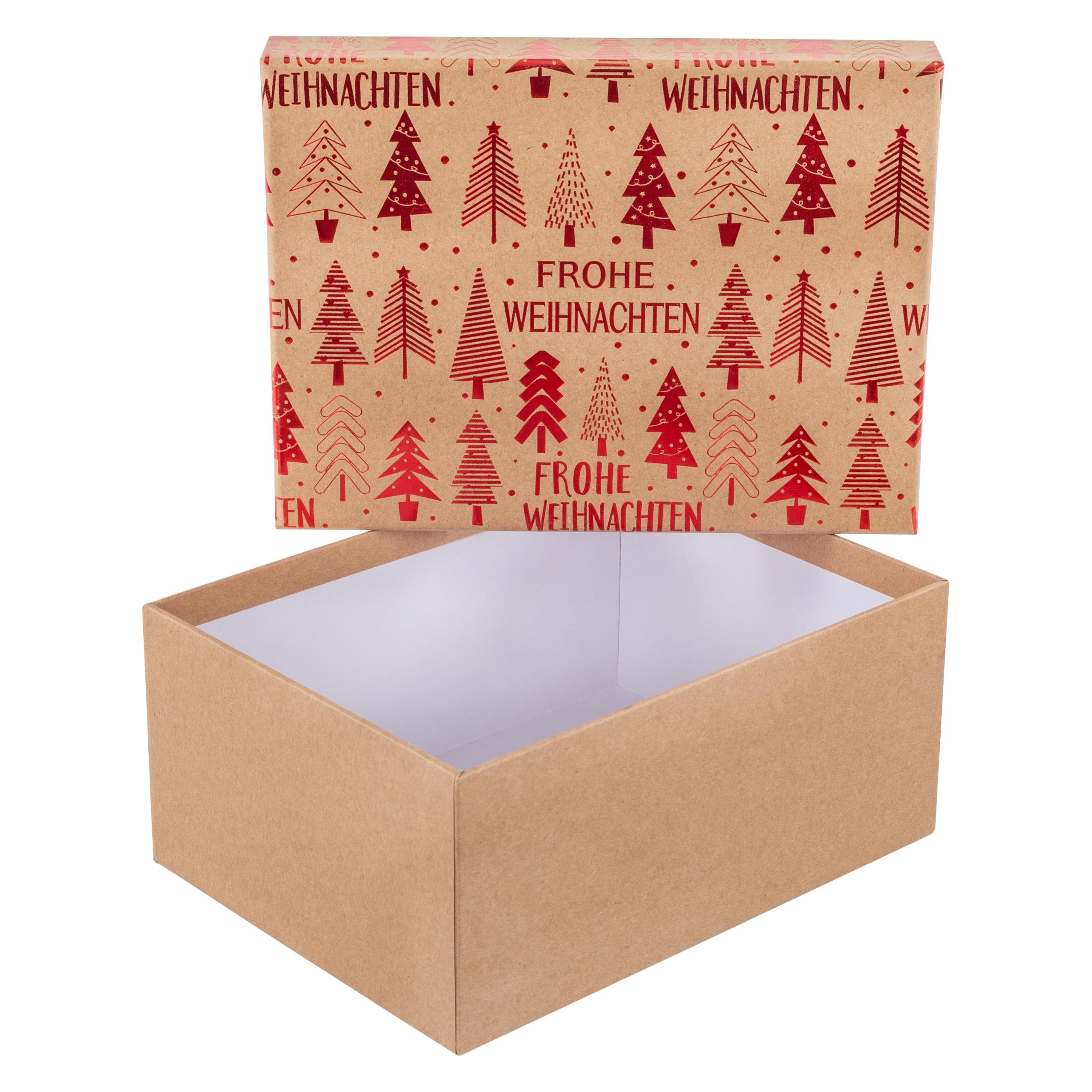 Idena Geschenkbox Frohe Weihnachten rot 20x15x9cm (1x) (77486156)