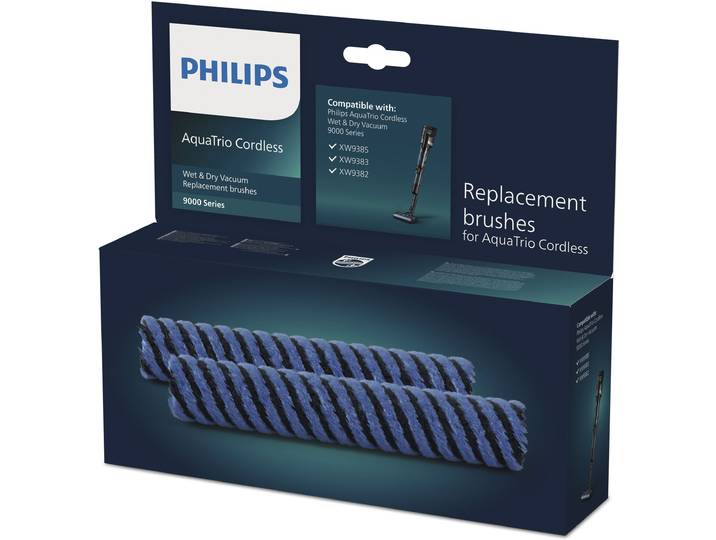 PHILIPS Bürste Ersatzbürste, XV1793/01 , blau (blau, schwarz), Staubsaugerdüsen, 2 Reinigungsbürsten aus weicher Mikrofaser, für Hartböden, Bürste