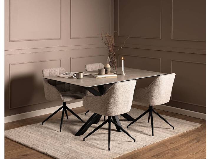 Table Holcot - rectangulaire 160 x 90cm Gris/Imitation béton