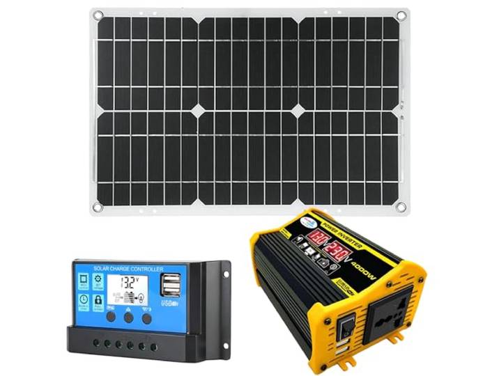 18-W-Solarpanel-Kit mit 12-V-Konverter und 30-A-Controller(Black)