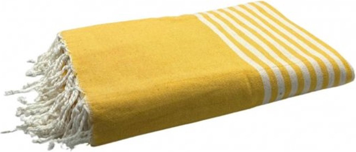 Foutas Arthur XXL Hamamdoek Strandlaken - Mosterdgeel - B: 300 cm, D: 200 cm
