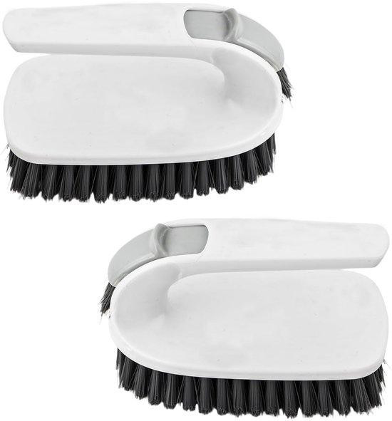 Unyqoos 2-delige set schuurborstels voor huis en tuin met ergonomische antislip handgreep