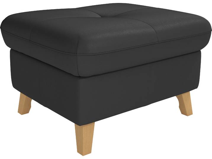 Stauraumhocker SIT & MORE Göteborg , schwarz, B:76cm H:47cm T:63cm, Hocker, Stauraumhocker, mit Federkern