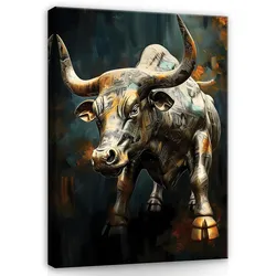 BILDER auf Leinwand Stier Motivation Tiere 60x40