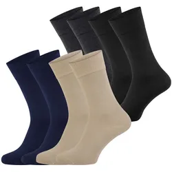 NUR DIE Herren Freizeitsocken Bambus Komfortbund 8er Pack