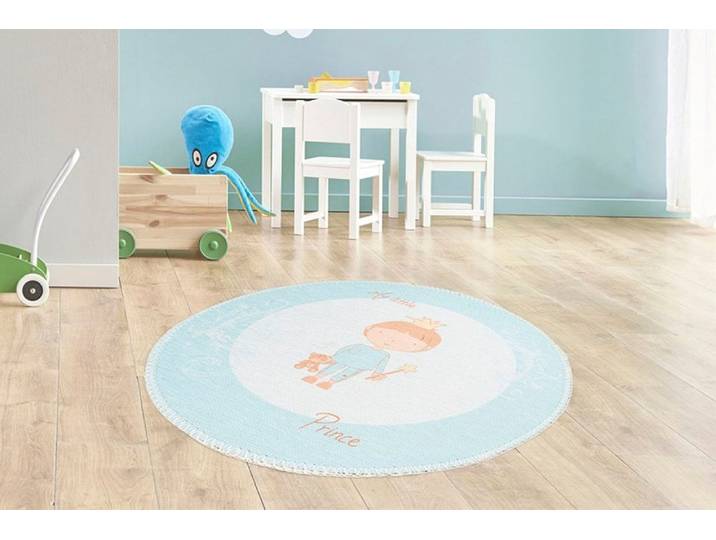 Kinderteppich ARTE ESPINA Bambini 300 , grün (mint), H:5mm Ø:160cm, Polyester, Teppiche, Kinderteppich, Fantasievoll bedruckter Kinderteppich, angenehme Haptik