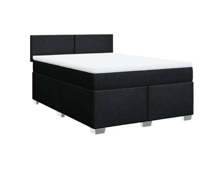 vidaXL Boxspringbett mit Matratze Schwarz 140x200 cm Stoff