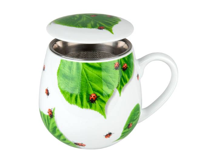 Tasse KÖNITZ Tea for you Marienkäfer , bunt, H:9,7cm Ø:8,2cm, Porzellan, Trinkgefässe, Tasse