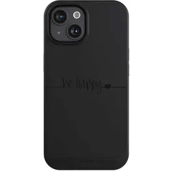 Nivocase Hülle für Apple iPhone 15 Handyhülle NIVOcore Case Schwarz Glück Statement Motiv ohne Hintergrund (Apple iPhone 15), Smartphone Hülle, Schwarz
