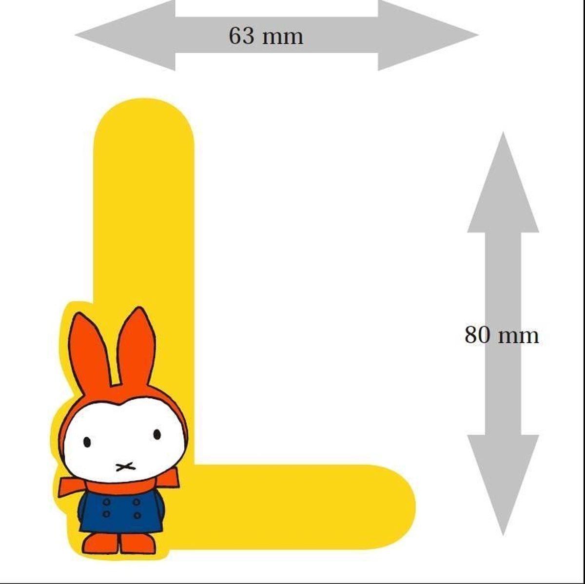 Nijntje Letter met plakstrip 8 cm - L