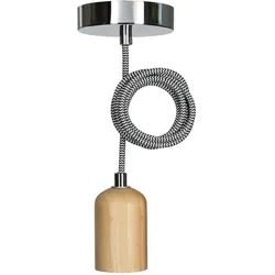 Bailey | Pendelleuchte Holz | Große Fassung E27 | 60W