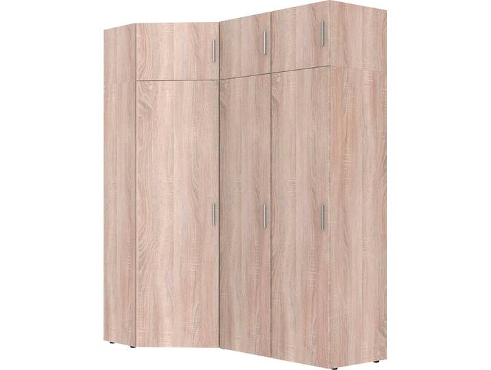 Schranksystem WIMEX Münster , braun (eiche sägerau nachbildung), H:225cm T:54cm, Holzwerkstoff, Schränke, Schranksystem, Mehrzweckschrank