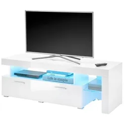 Stolkom TV-Lowboard Score Dekor Weiß