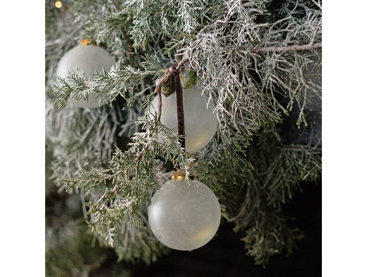 Set de 4 boules de Noël en verre dépoli